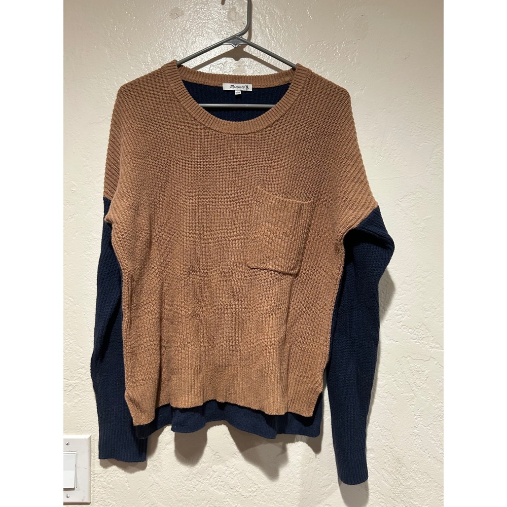 Madewell Colorblock Knit Sweater Long‎ Sleeve Crew Neck Women's Size M